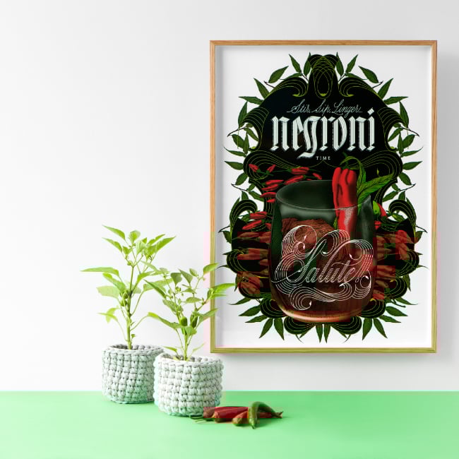 Image of CIAO NEGRONI PRINT 50X70CM