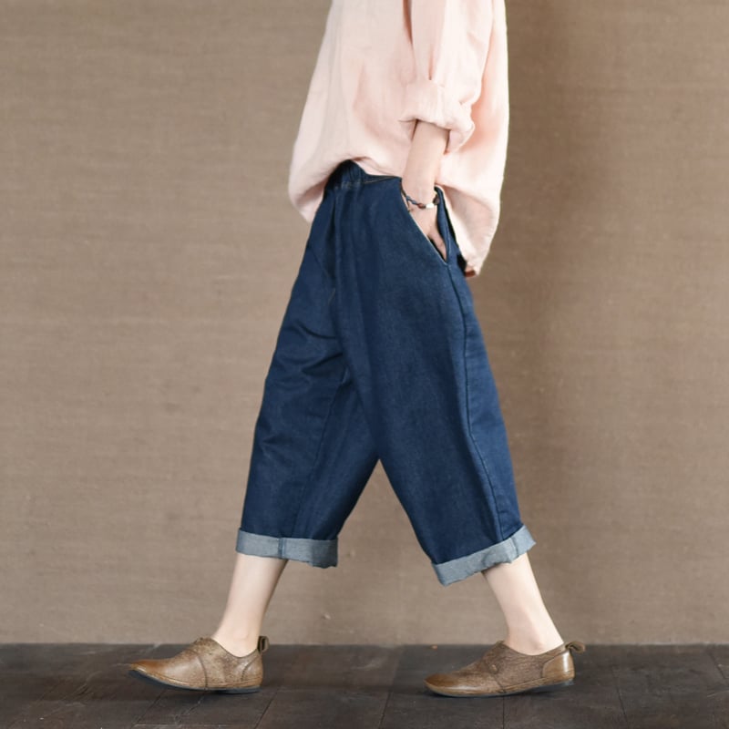Blue Jeans Women Pants Daily Leisure Clothes | AnneTree