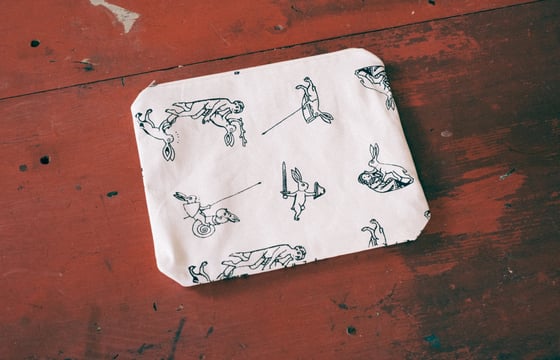 Image of MEDIEVAL RABBIT ZIP POUCH