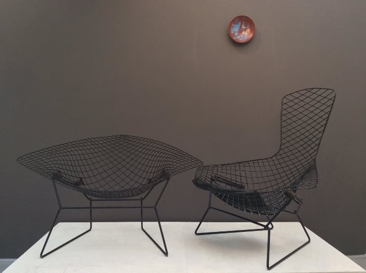 Image of Early Wide Diamond Chair by Bertoia, 1950s