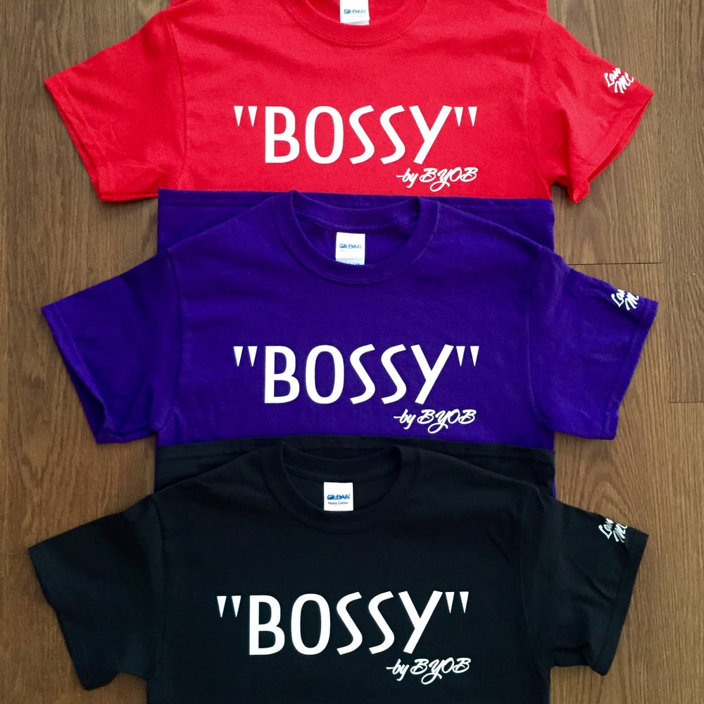 Image of "BOSSY" Tee (Red/Purple/Black)
