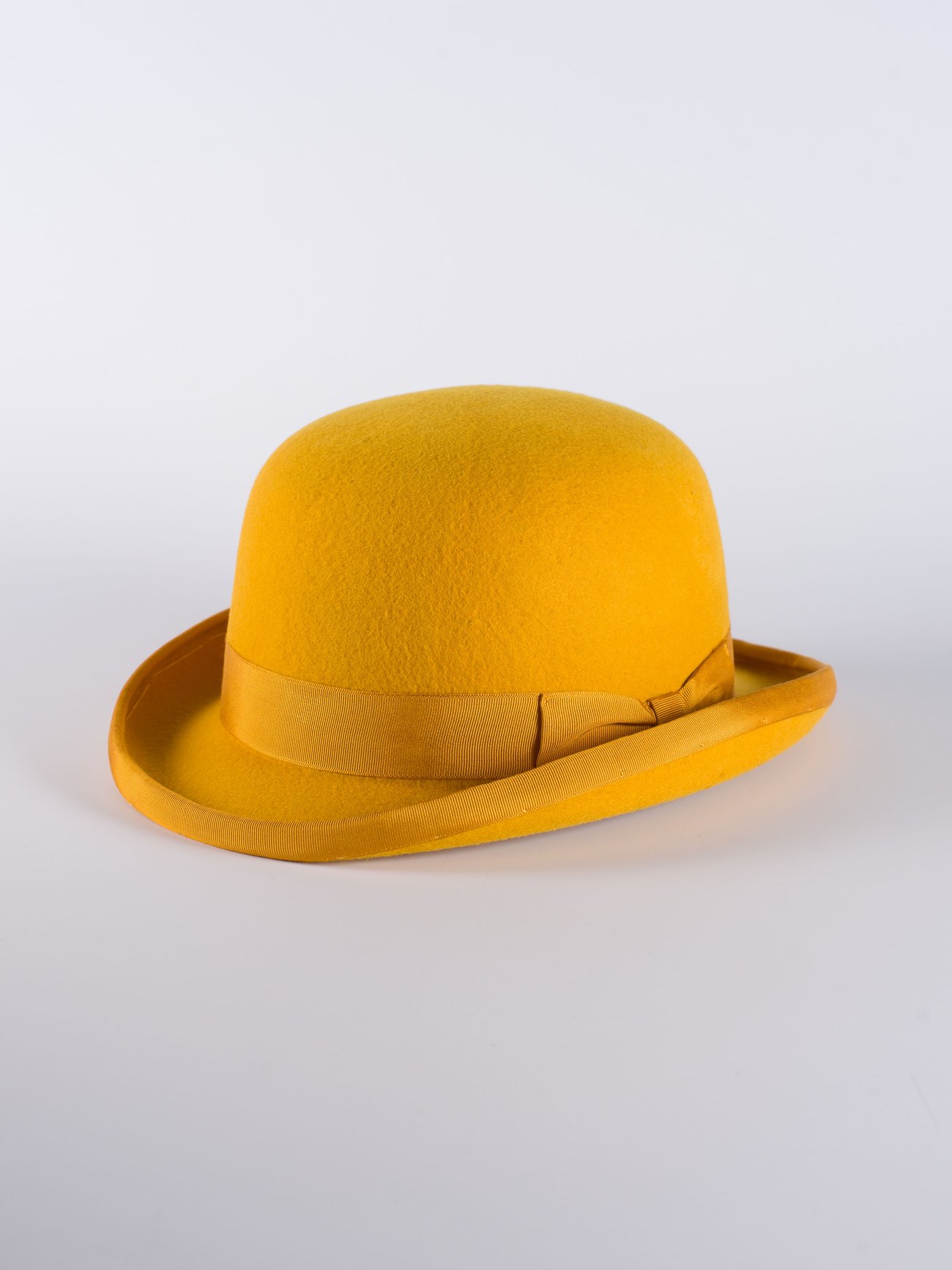 Mustard Bowler Hat | Bespoke Designer Headwear | Feathered Fantasy