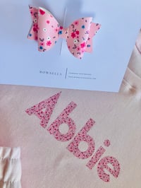Image 3 of pre order pink pastel tee & short set & matching bow 