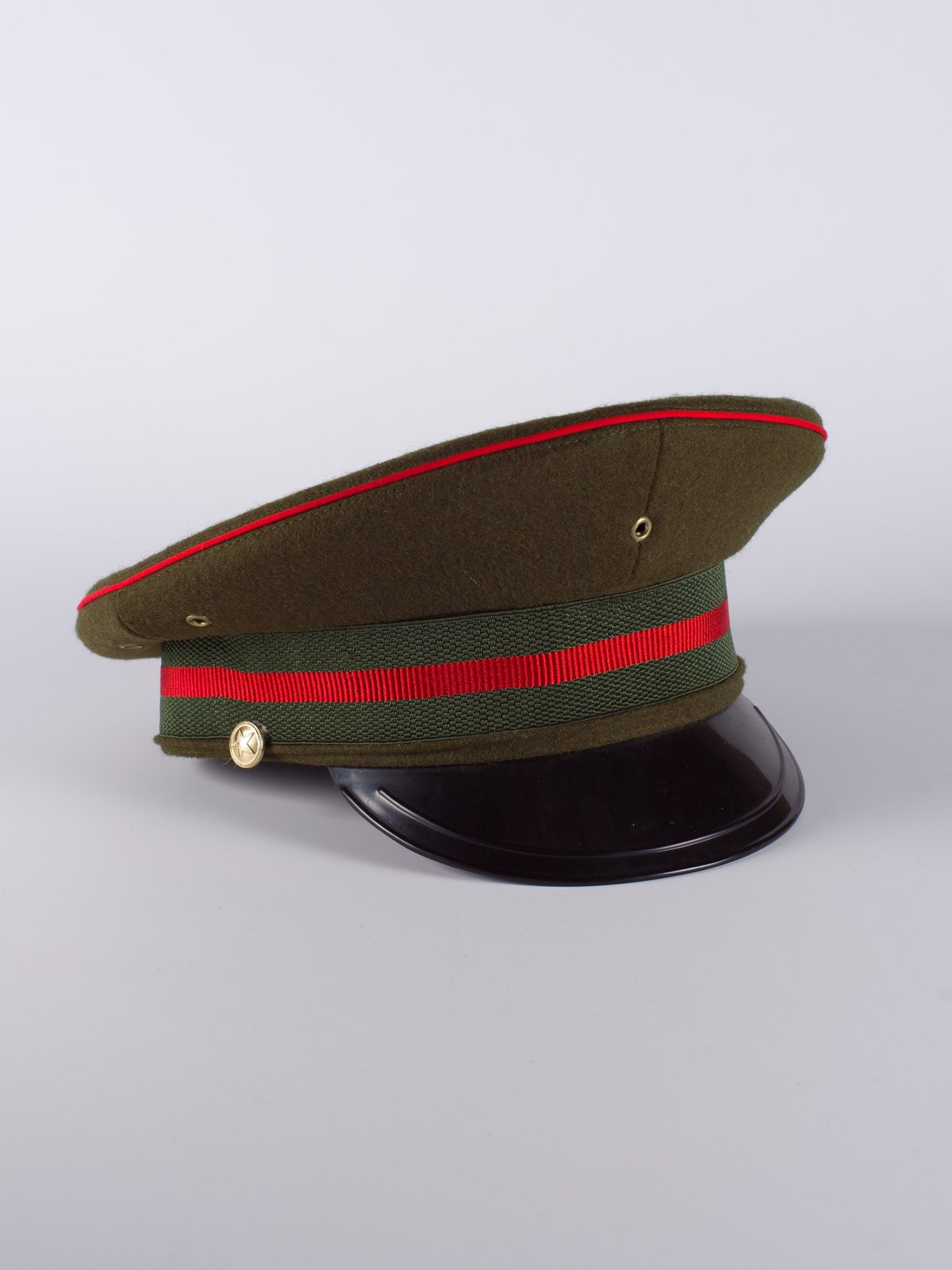 Military Hat (Green/Red) | Bespoke Designer Headwear | Feathered Fantasy