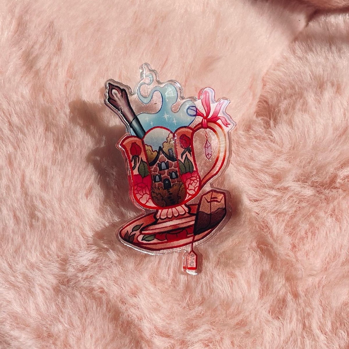 Image of Rose Cottage Tea Acrylic Pin