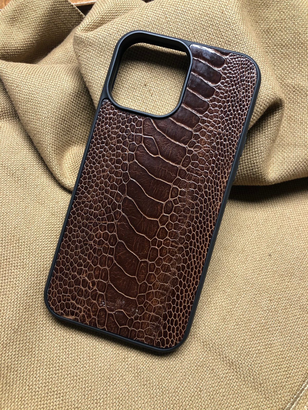 Image of Iphone Case - Vintage Brown Ostrich Leg 