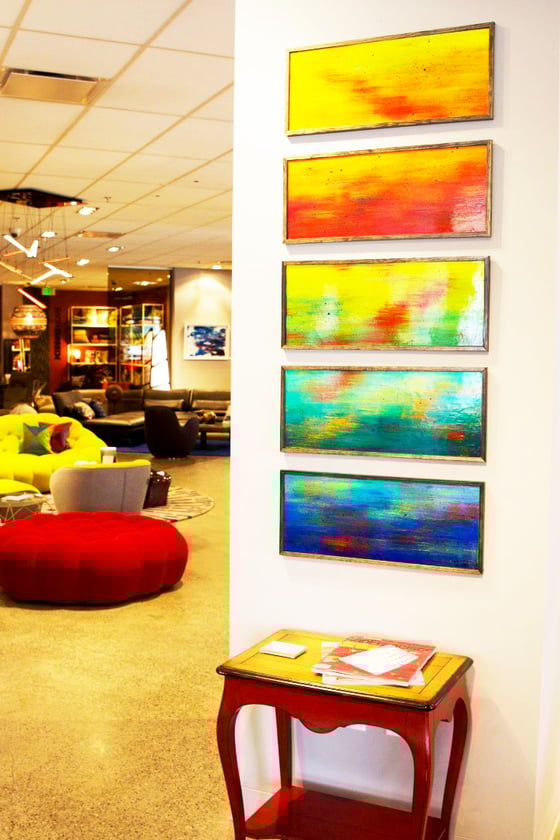 Image of 'SOLIDARITY NO16' | Painted Wood Art Panels | Ombre Wall Art | Original Sculpture