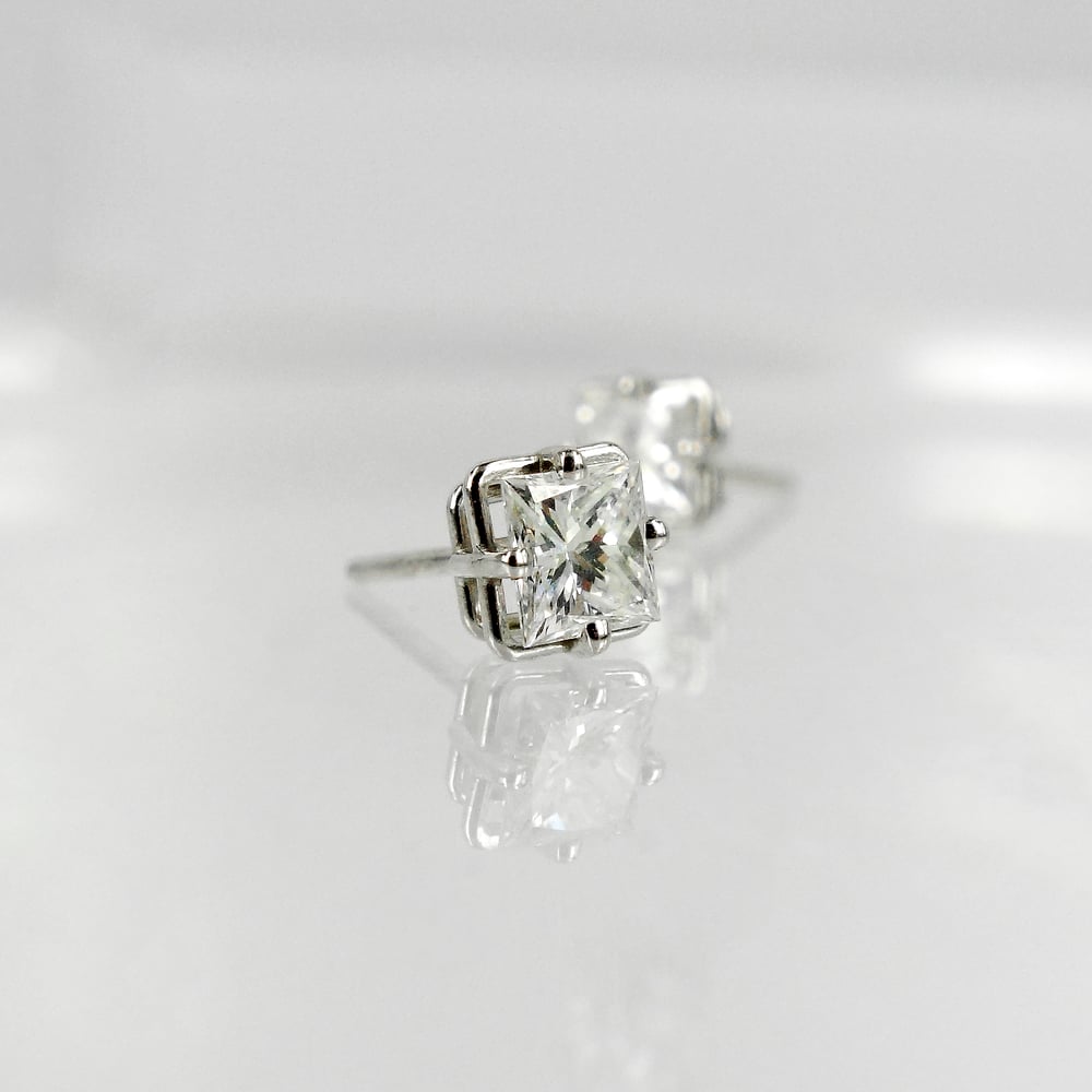 Image of Princes Cut Diamond Stud Earrings