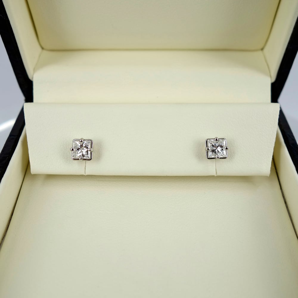 Image of Princes Cut Diamond Stud Earrings