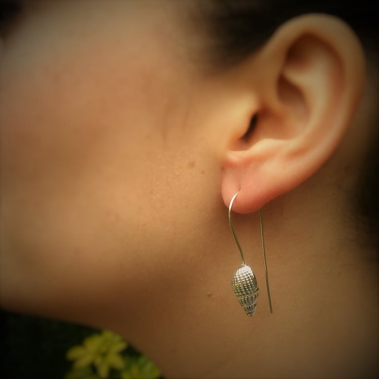 Conical Shell Drop Earrings Image 3