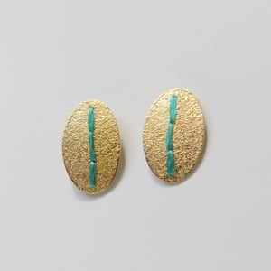 Image of Sewn Up Small oval studs