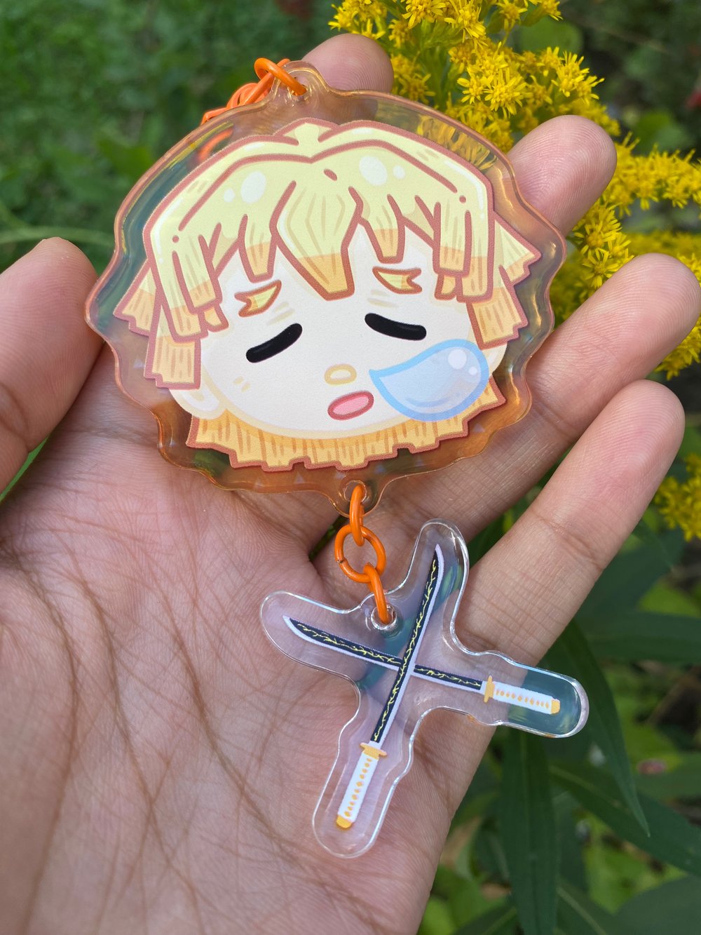 Zenitsu Demon Slayer Keychain & Sticker