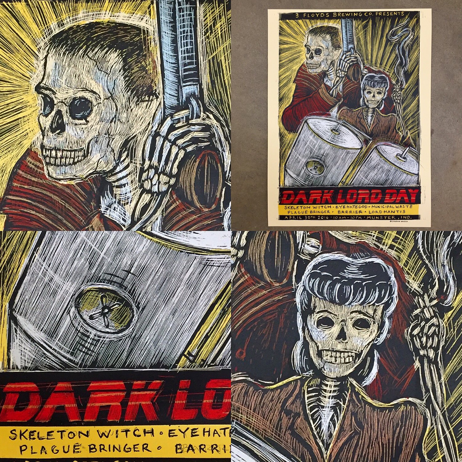 Dark Lord Day 2016 poster Ground Up Press Artwork by Dan Grzeca