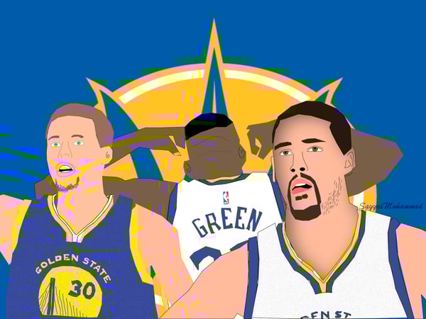Image of Warriors big three vector 
