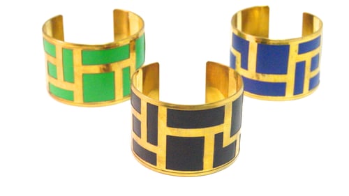 Image of Gold Geometric Color Cuff Bracelet