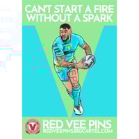 ‘Can’t start a fire without a spark’ Badge (& Stickers)