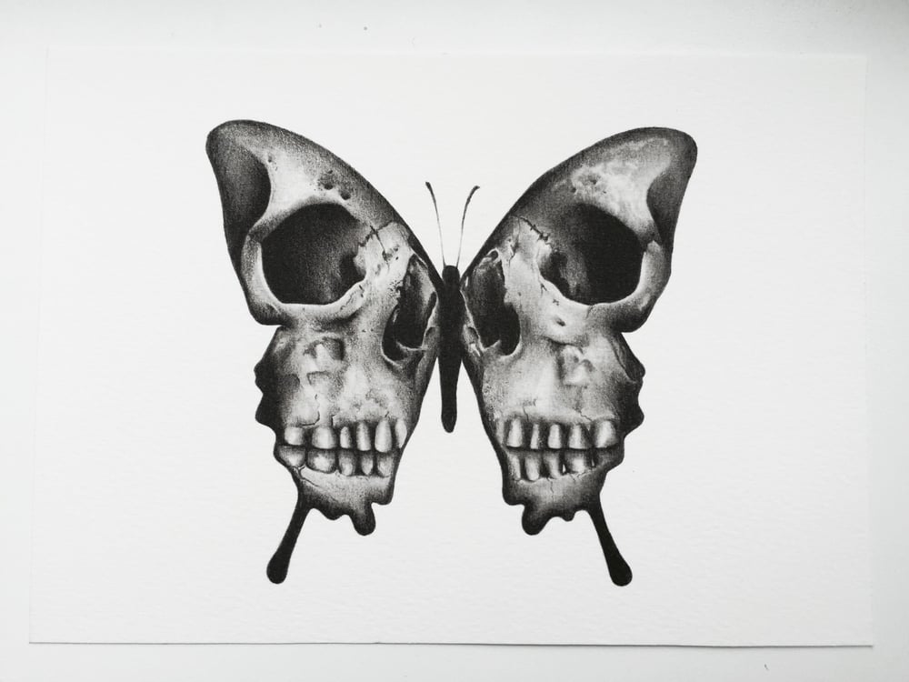 Image of 'Skullerfly' mini print
