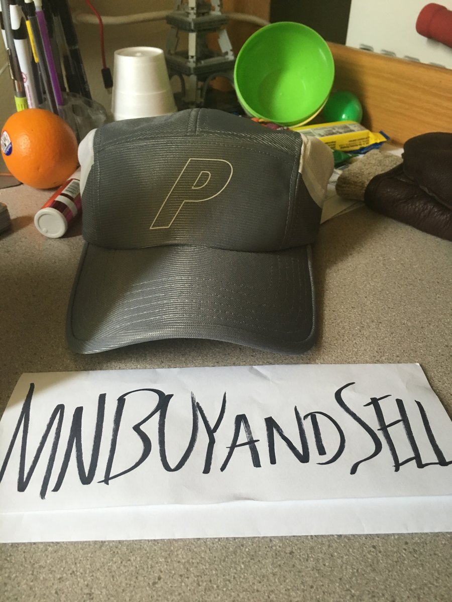 Image of PALACE P SPORT CAP HAT GREY RUNNER RUNNING 7 PANEL