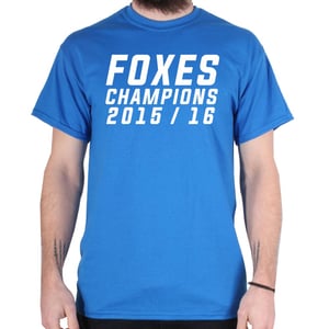 Image of Foxes Premier League Champions 2016 Football T-Shirt Blue