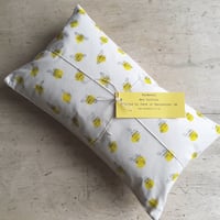 Image 1 of Bee Print Rectangular Cushion - Hand Printed in Manchester UK