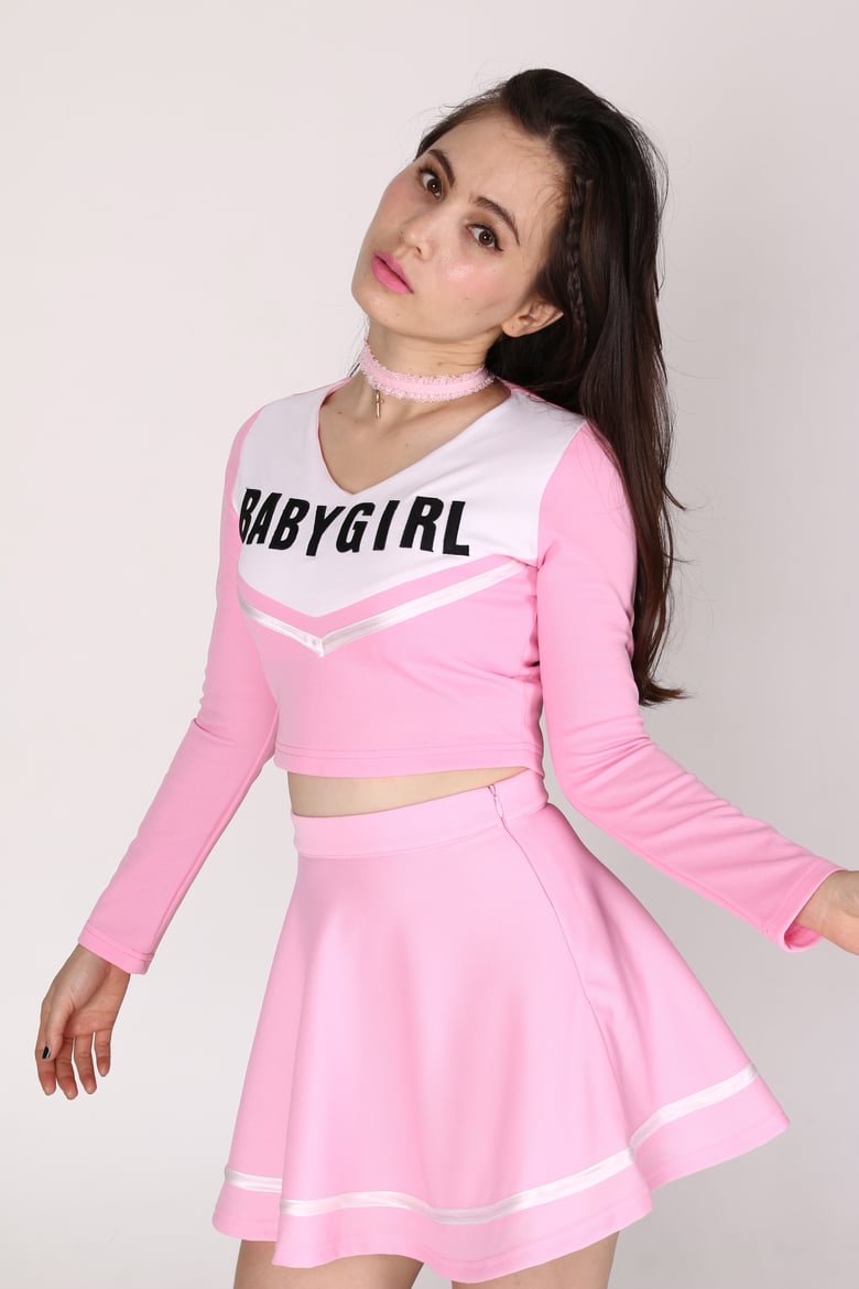 Image of Team Babygirl In Pink with V neck