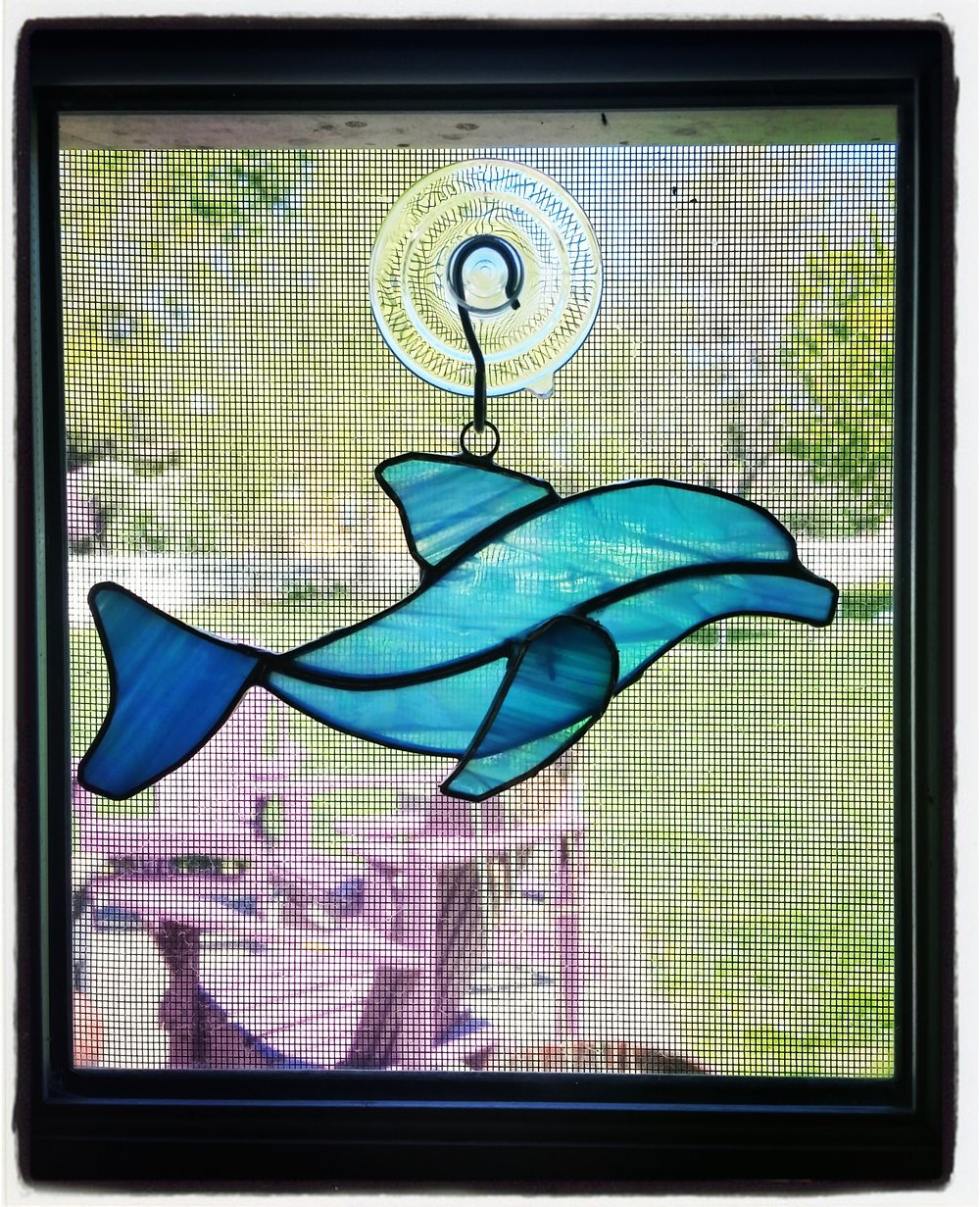 Image of Dolphin stained glass