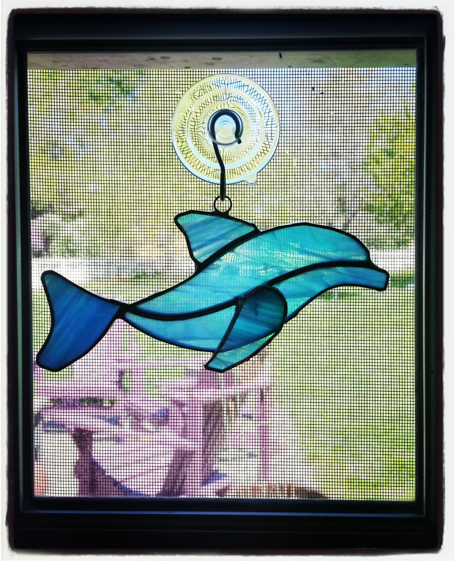 Image of Dolphin stained glass