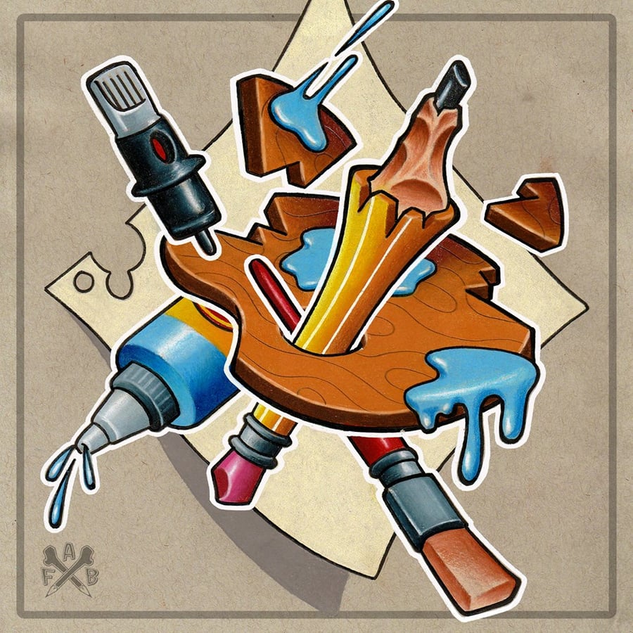 Image of Fab Lucky 7 tattoo - Palette print