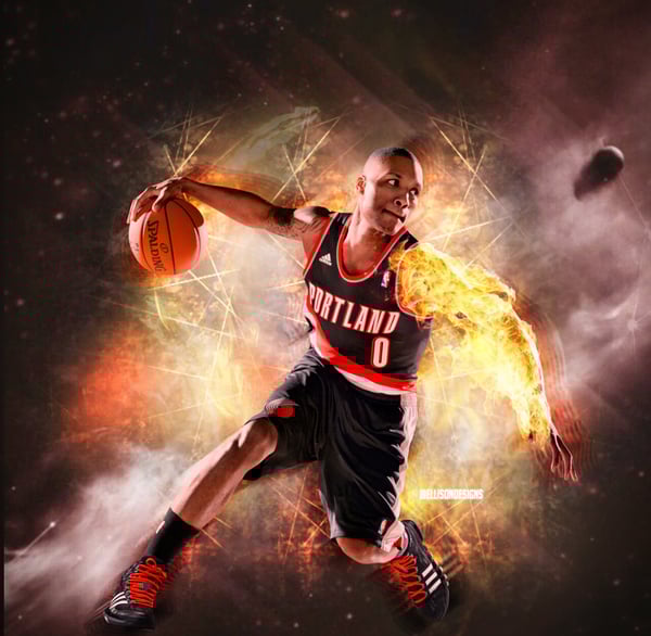 Image of Damian Lillard "Fire" Design! (8x10)