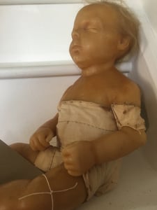 Image of Very rare Nicholas Bramble wax effigy life size baby