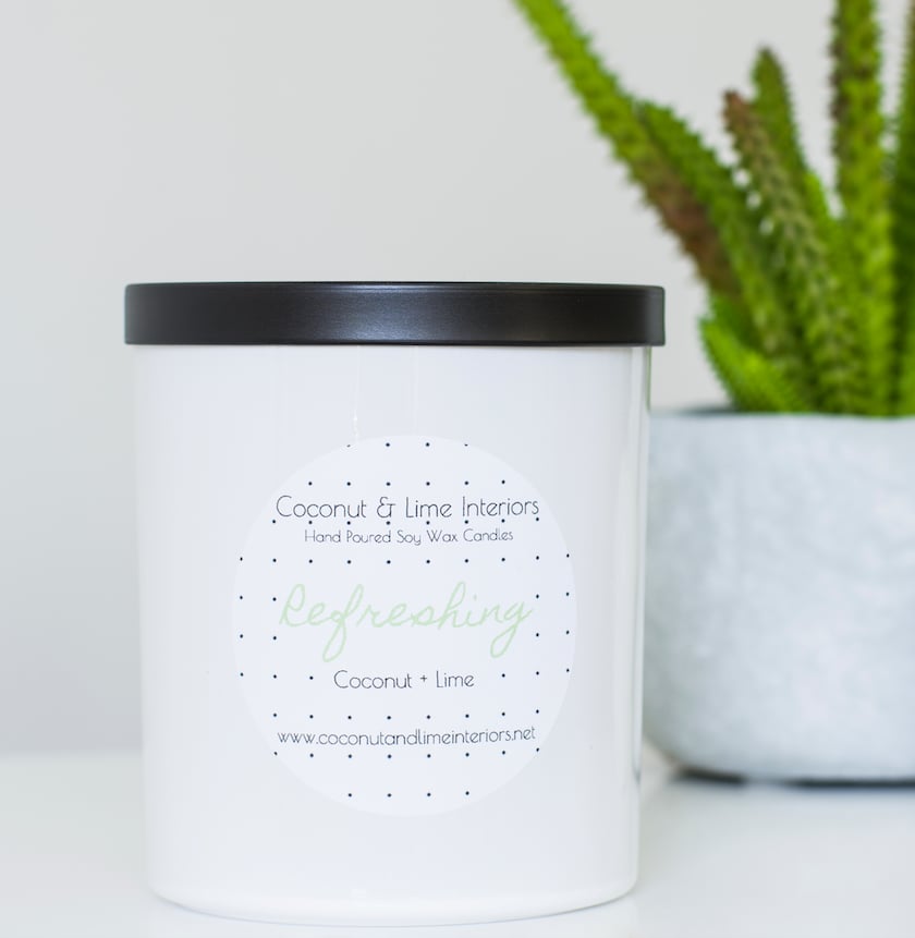 Large White or Black Glass Jars / Coconut and Lime Interiors