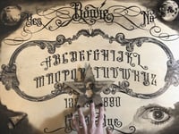 Image 1 of Bowie Ouija Board Wood Hybrid Print and Hand Painted Graphics (limited ed, 1 left)