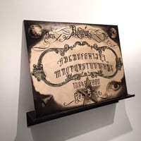 Image 3 of Bowie Ouija Board Wood Hybrid Print and Hand Painted Graphics (limited ed, 1 left)