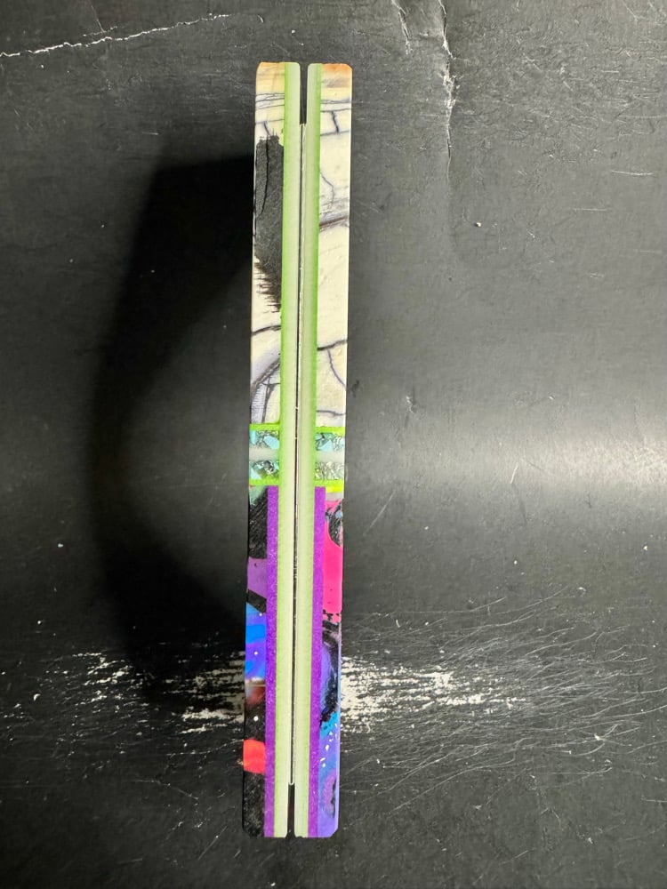 Image of Mammoth Tusk & @Kaoticartworks Overpour Resin GLOW Segmented Knife Scales 