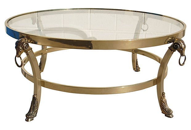 Image of Brass Ram's Head Coffee Table