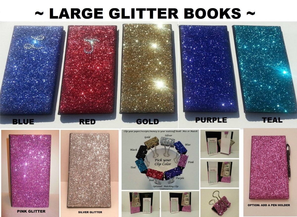 Bling Creation — Glitter Bling Waitstaff Server Book Decorative and ...