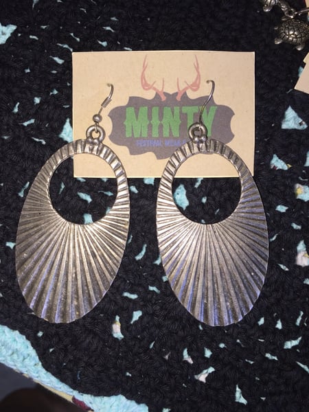 Image of Silver hoop 70's style earrings