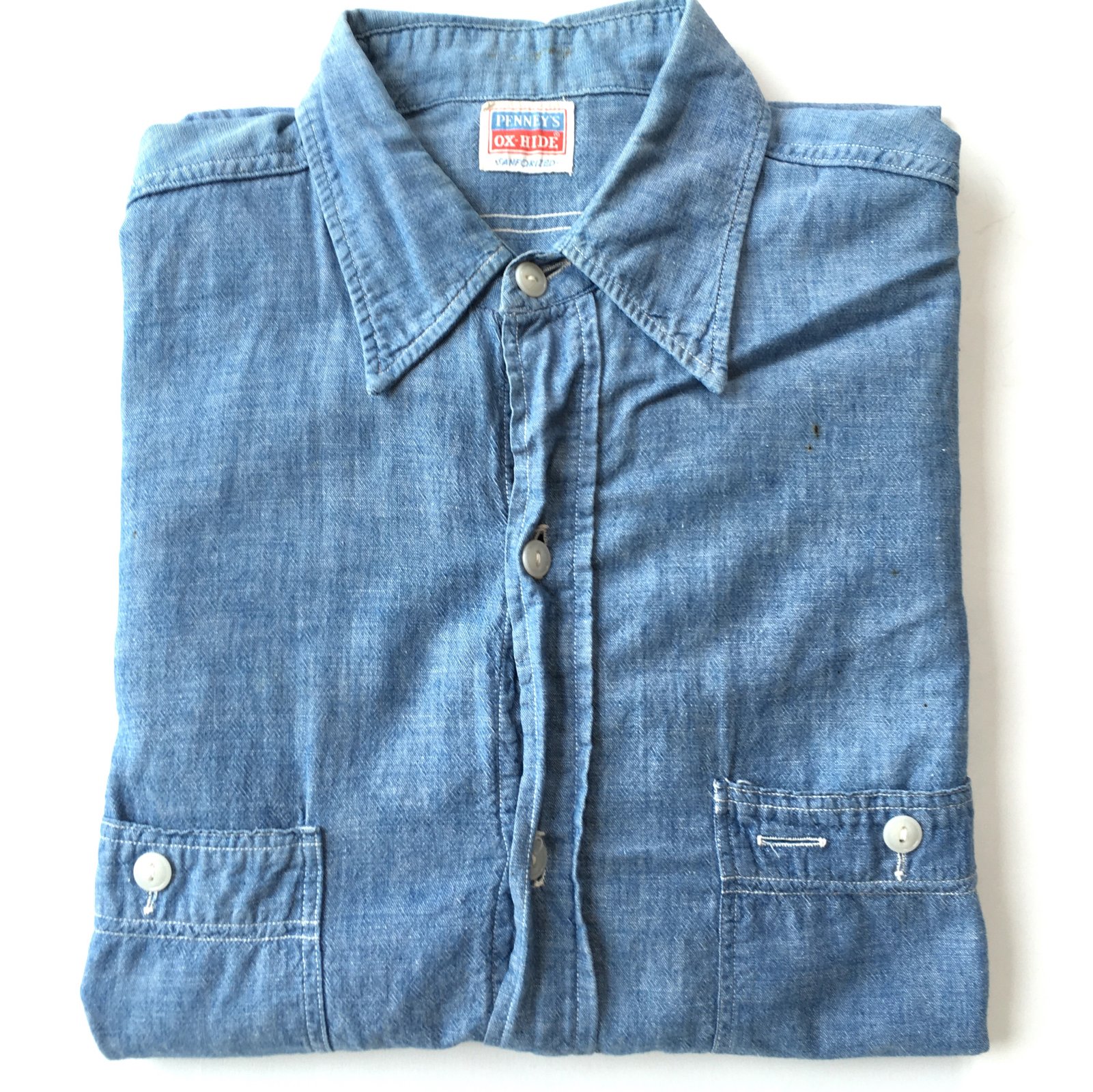 Image of Penney's OX-Hide Sanforized Chambray shirt
