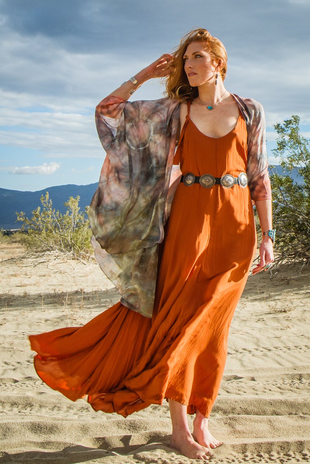 Image of Desert Inspired Silk Kimono/Cape
