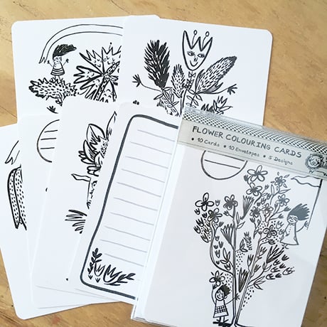 Image of Colouring Card Set, Fun with Flowers