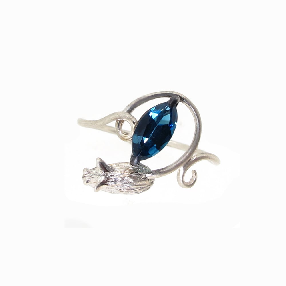 Image of {NEW} Blue Topaz Mouse Ring