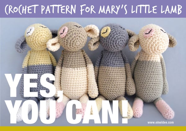 Image of Crochet Pattern for "Mary’s Little Lamb" / Häkelanleitung für „Unschuldslämmer“