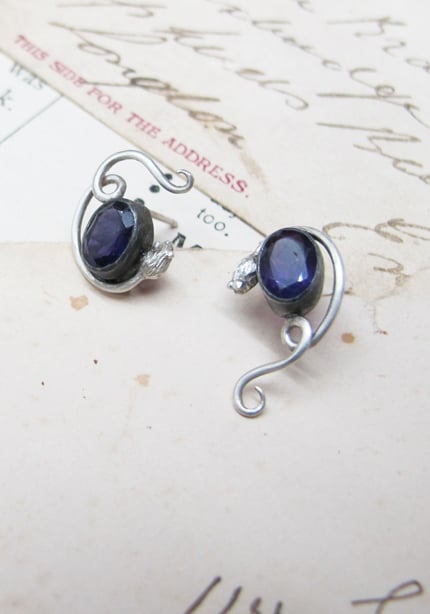 {NEW} Asymmetric Amethyst Mouse earrings