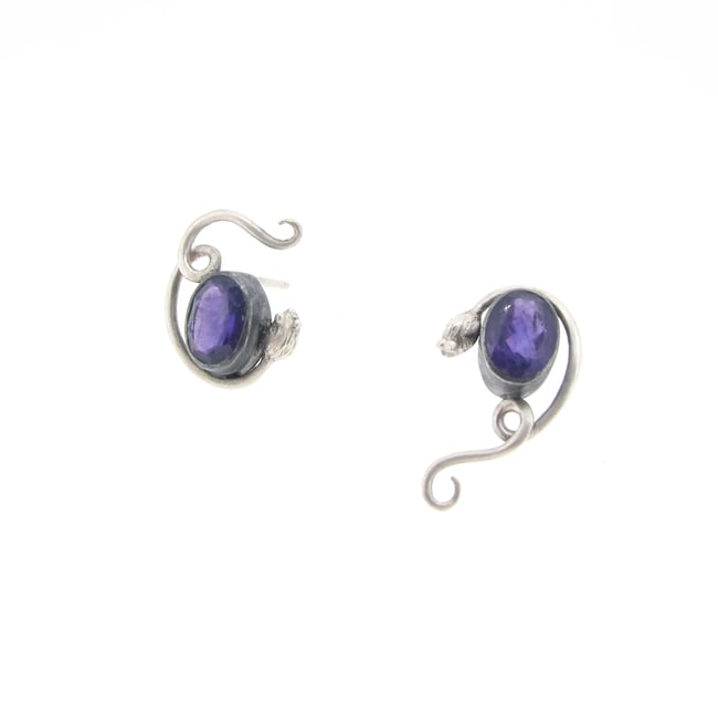 {NEW} Asymmetric Amethyst Mouse earrings