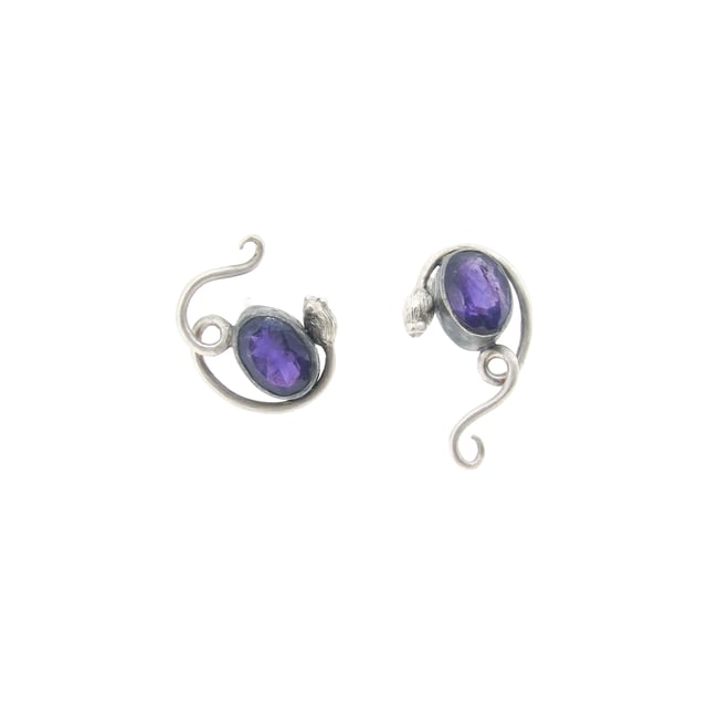 {NEW} Asymmetric Amethyst Mouse earrings