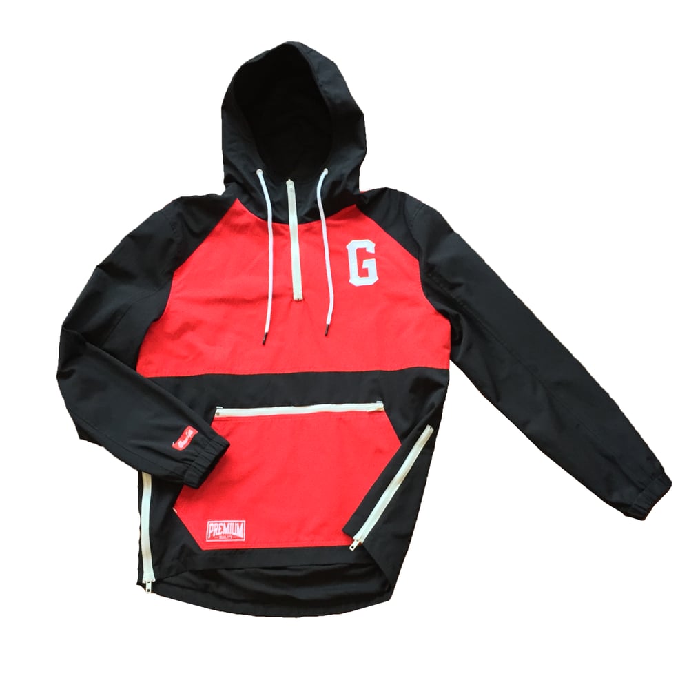 Image of The Higher Class Windbreaker in Red/Black