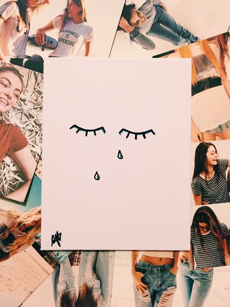 Image of Handmade "cry" painting