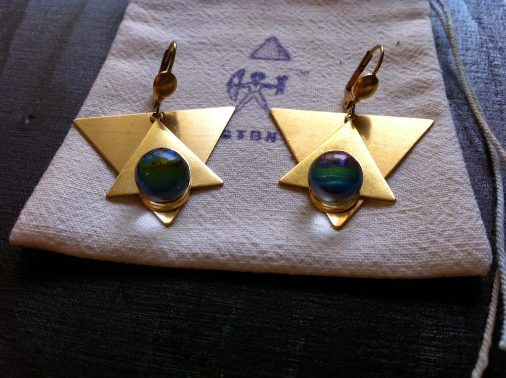 Image of Crystal Ball star earrings 