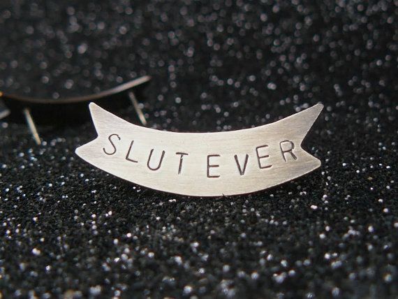 Image of Slutever banner pin 