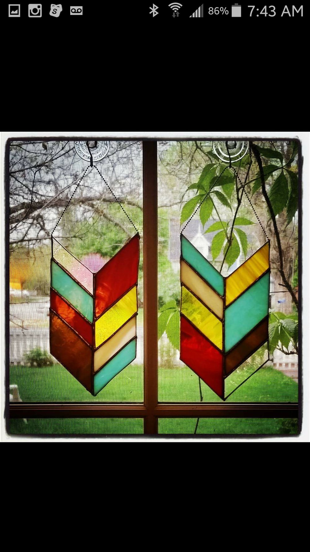 Image of Chevron Panel - stained glass